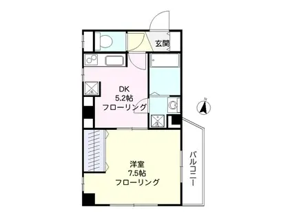 10ビリオン要 テンビリオンカナメ(1DK/3階)の間取り写真