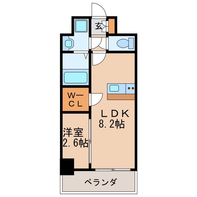 LIVEFLAT千種ウエスト(1LDK/2階)の間取り写真