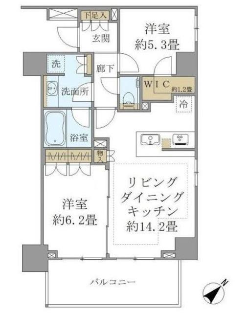 ザ・パークハウスアーバンス東五反田(2LDK/3階)の間取り写真