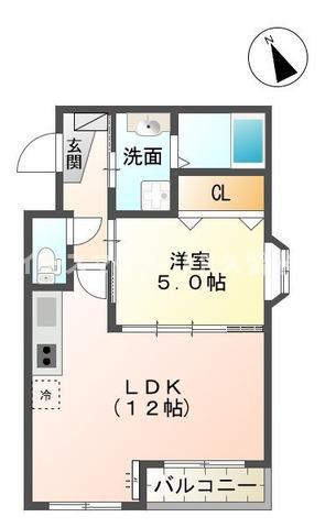 I-CLASS(1LDK/3階)の間取り写真