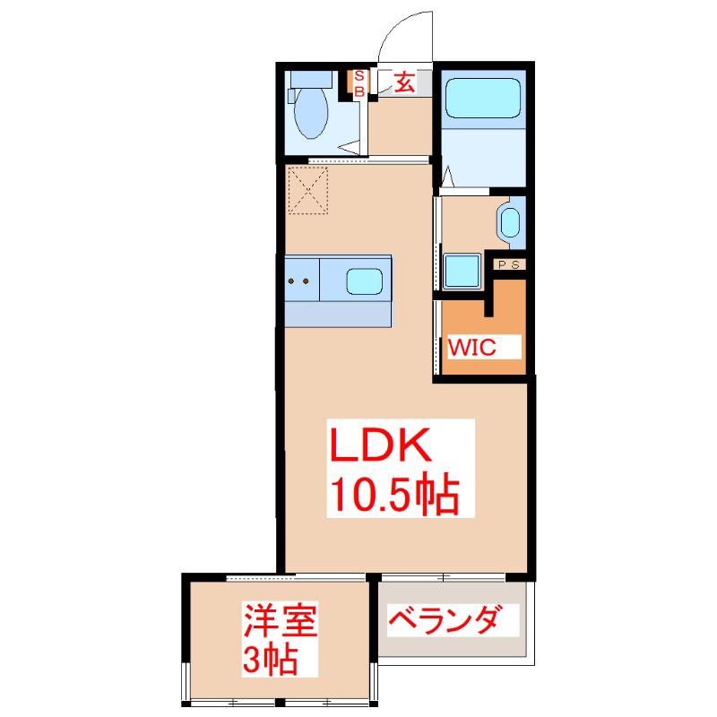 鹿児島市電谷山線 谷山駅(市電) 徒歩5分 5階建 築6年(1LDK/4階)の間取り写真