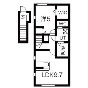 ル・メイユール前九年(1LDK/2階)の間取り写真