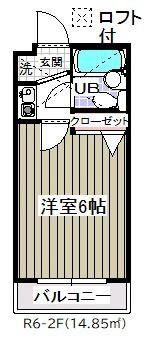 ローズアパート(1K/2階)の間取り写真