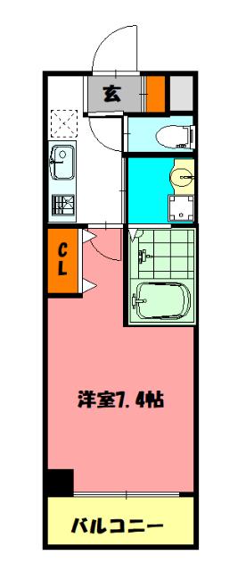 エイチツー西明石(1K/3階)の間取り写真