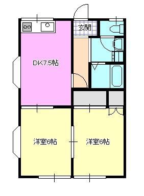 メゾン湘南(1LDK/1階)の間取り写真