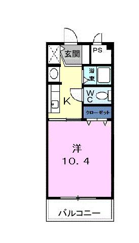 サンライズ宮川(1K/2階)の間取り写真