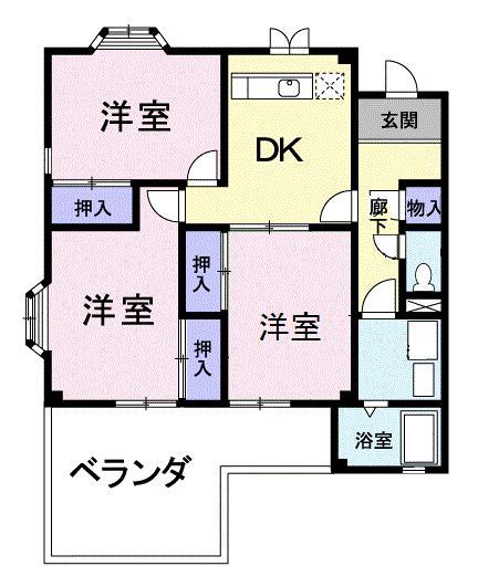 グランドエナールチノ(3DK/2階)の間取り写真
