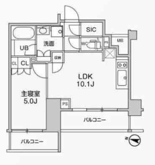 アリビス綾瀬(1LDK/2階)の間取り写真