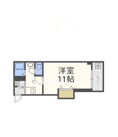 NCOURT東粉浜(1K/4階)の間取り写真