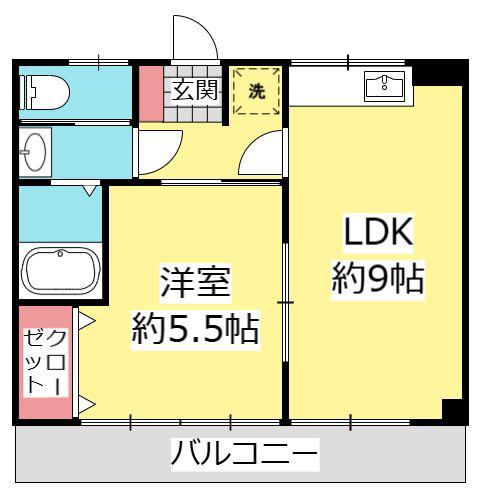 ハイム羽村(1LDK/2階)の間取り写真