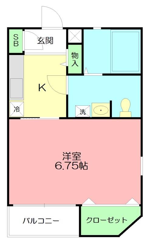 ラティアス(1K/1階)の間取り写真