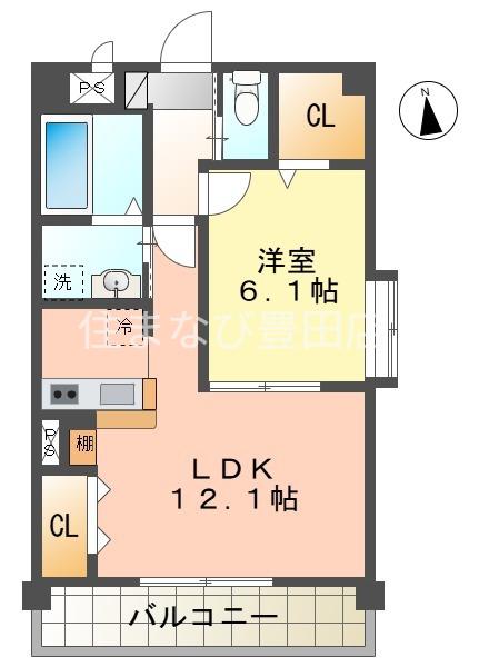 パルティール(1LDK/1階)の間取り写真