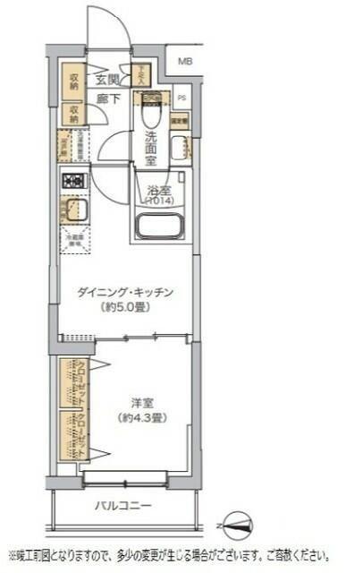 リビオメゾン湯島(1DK/1階)の間取り写真