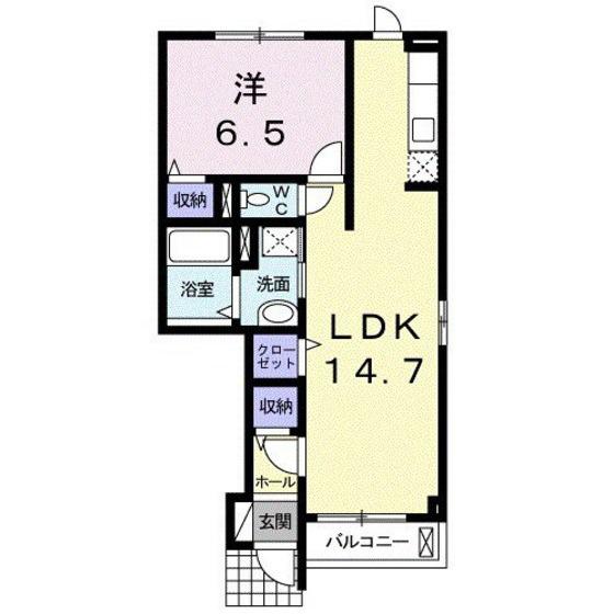 グランSフィールド III(1LDK/1階)の間取り写真