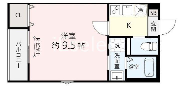グレアス勝田台(1K/1階)の間取り写真