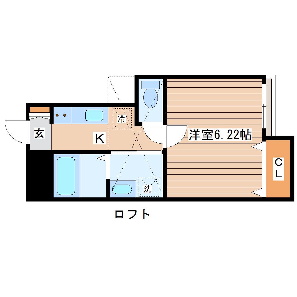 アスコット文化町(1K/1階)の間取り写真