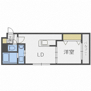 MONOTONIA(1LDK/1階)の間取り写真
