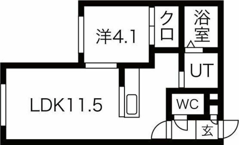 L/R N18(1LDK/4階)の間取り写真