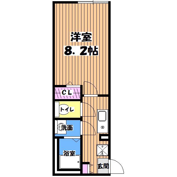 カインドネス八王子中央B棟(1K/3階)の間取り写真