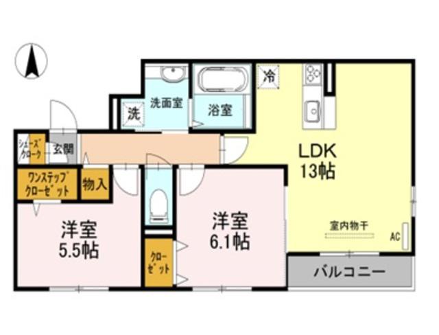 スリーズM(2LDK/3階)の間取り写真