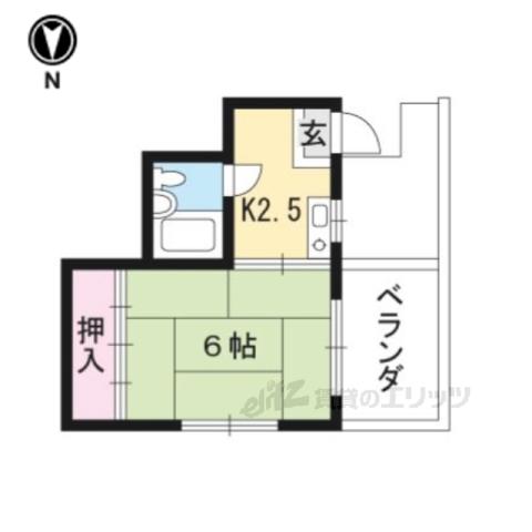 ハイツ芙蓉(1K/4階)の間取り写真