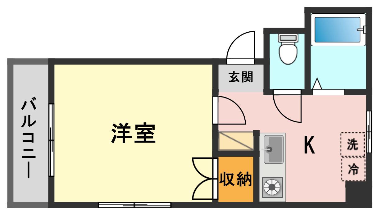 ミレーネ新小岩(1K/1階)の間取り写真
