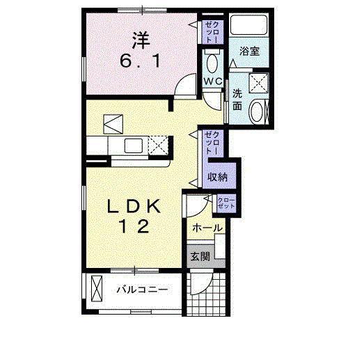 アジュール(1LDK/1階)の間取り写真