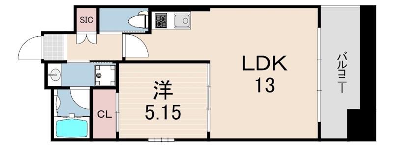 プレジオ西宮今津(1LDK/2階)の間取り写真