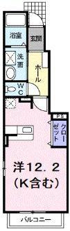 ピアッツァプレッソB(ワンルーム/1階)の間取り写真