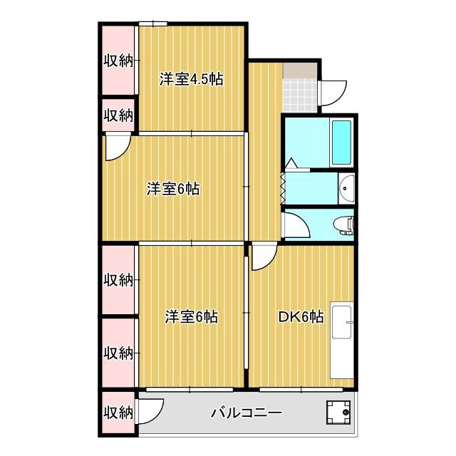 コーポ島田III(3DK/2階)の間取り写真