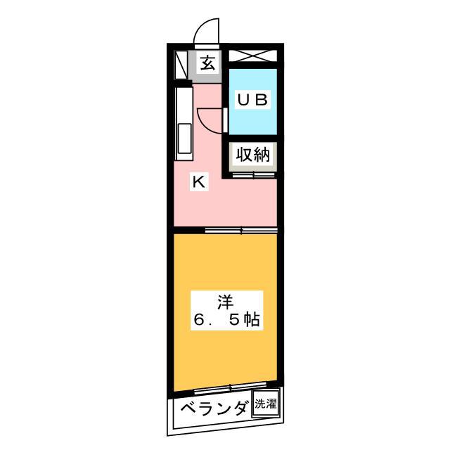 ライフK-II(1K/4階)の間取り写真
