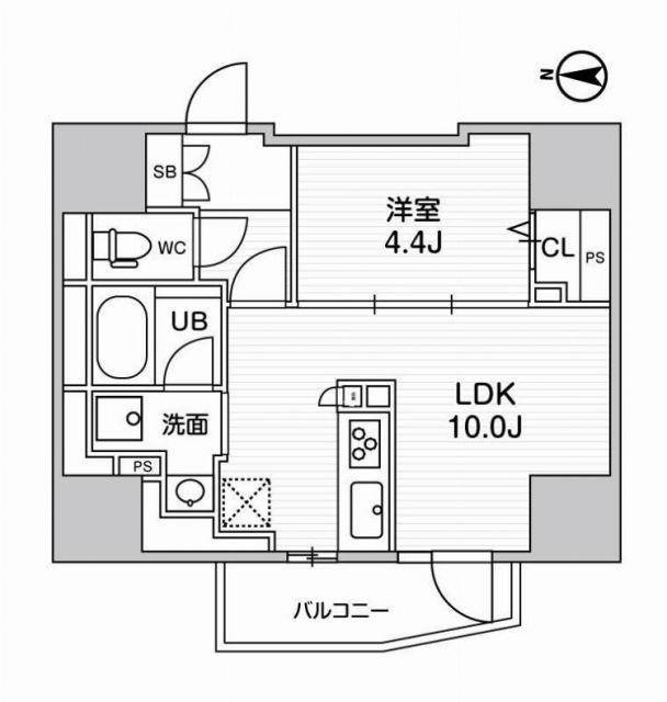 エスタート入谷I(1LDK/9階)の間取り写真