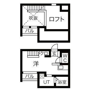 コスモハイツ安城B(ワンルーム/2階)の間取り写真
