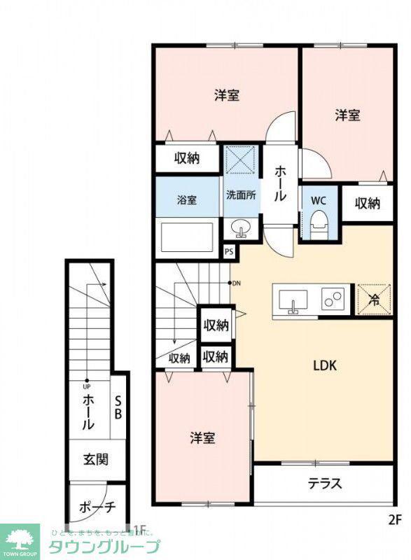 フルール・メゾン(3LDK/2階)の間取り写真
