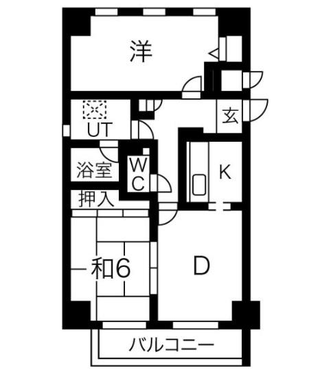 グレース堀田(2DK/8階)の間取り写真