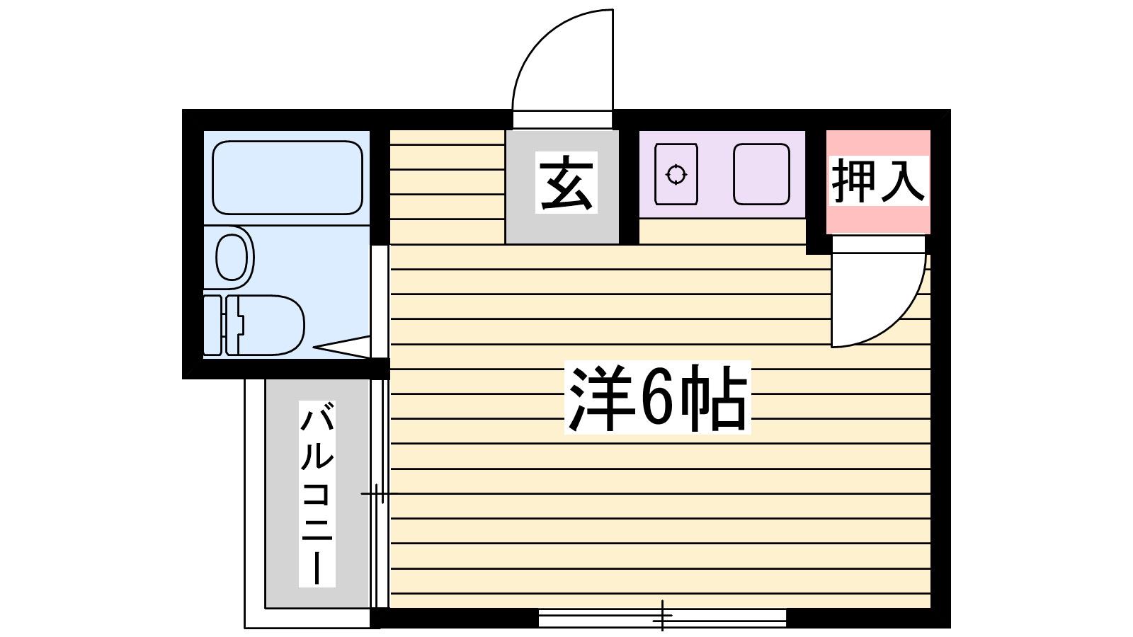 オクノプレイス(ワンルーム/3階)の間取り写真