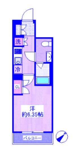 スパシエ・エル新横浜(1K/3階)の間取り写真