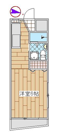 フラワーハイツ(1K/2階)の間取り写真