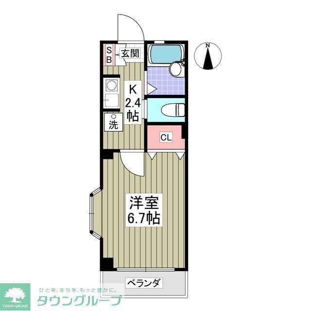 プレゼントコート(1K/2階)の間取り写真