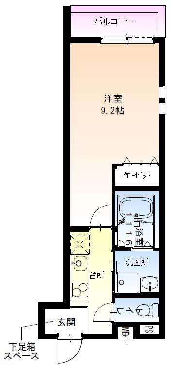 フジパレス岩田町ノース(1K/3階)の間取り写真