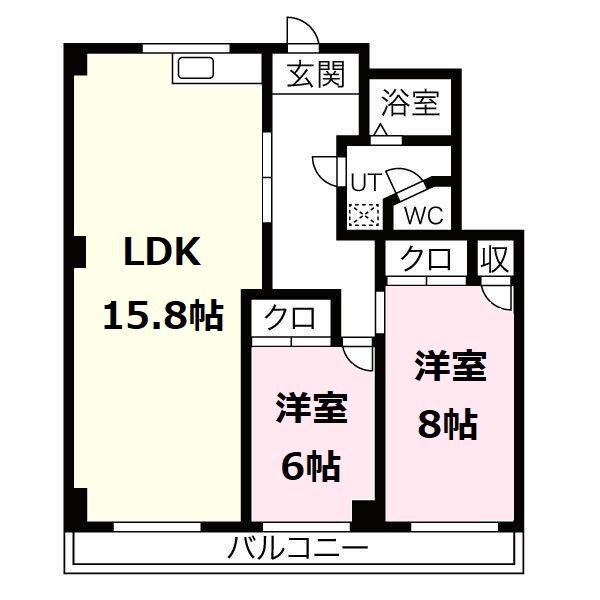 パークハイツ宮下(2LDK/3階)の間取り写真