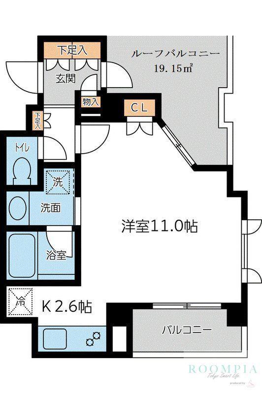 CITY SPIRE若松町(ワンルーム/5階)の間取り写真