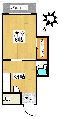 フォーラム和白(1K/2階)の間取り写真