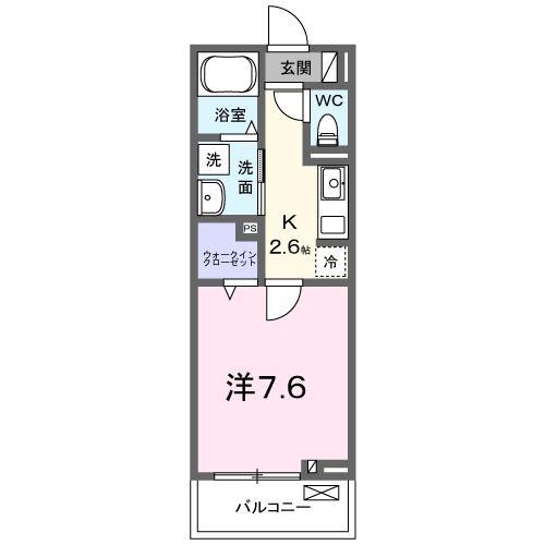 ソラリス(1K/1階)の間取り写真
