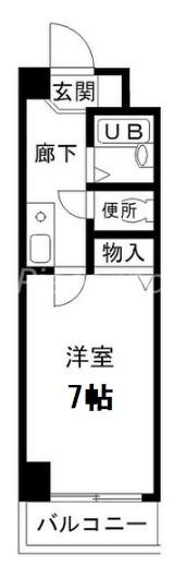 ∞中之島アンフィニ(1K/8階)の間取り写真