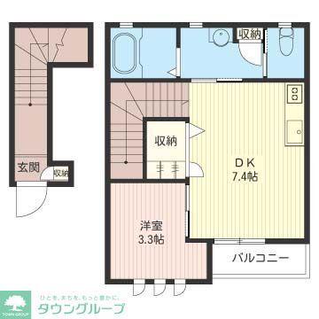 ヴィラフルール(1DK/2階)の間取り写真