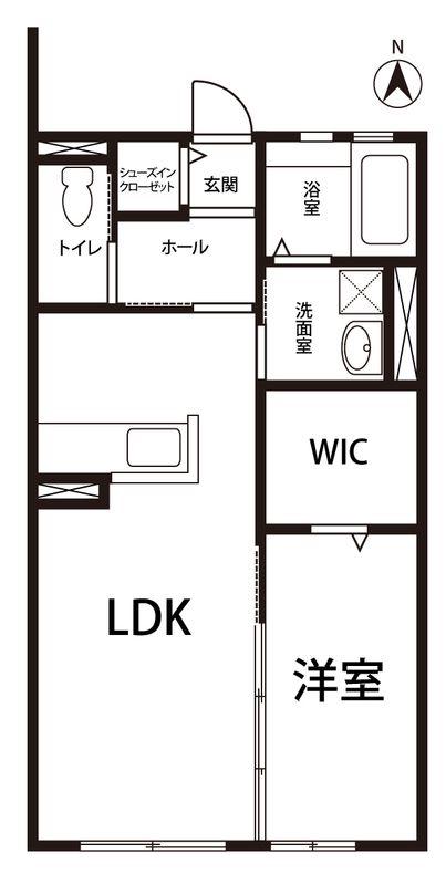 ルミエール北島II(1LDK/2階)の間取り写真