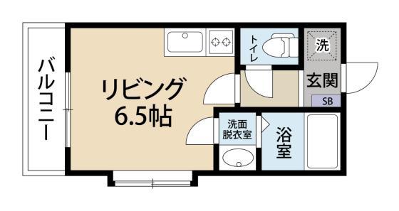 ホークヒルズ 東山手(ワンルーム/4階)の間取り写真