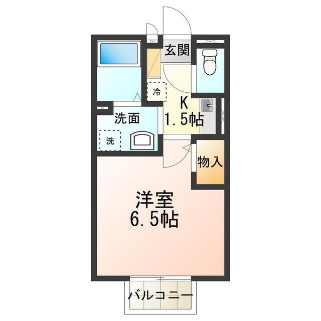 セジュール加守田SE(1K/2階)の間取り写真