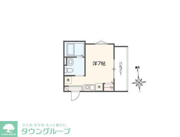 MELLAS馬込(1K/1階)の間取り写真